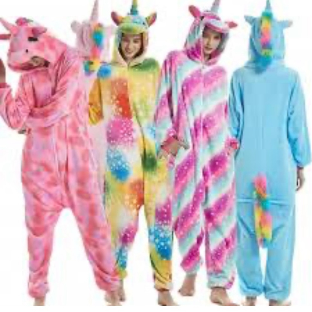 Unicorn Adult Fuzzy Halloween Onesie (Costume)